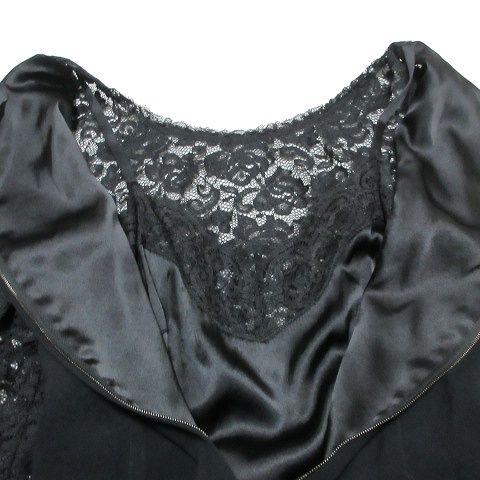 ドルチェ&ガッバーナ ドルガバ DOLCE&GABBANA ワンピース ドレス ひざ丈 レース ドレープ タイト 7分袖 シルク混 38 S相当 黒  ブラック □GY14 X - メルカリ