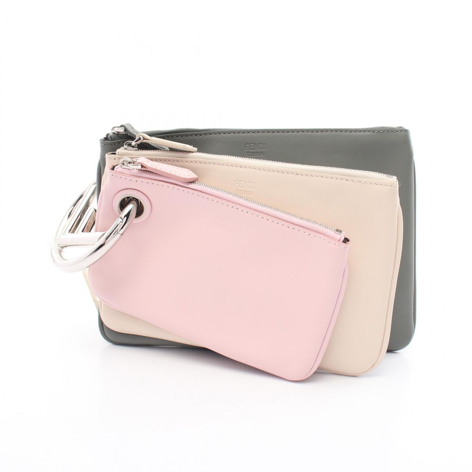 ☆FENDI☆ フェンディ トリプレット 3連レザークラッチバッグ