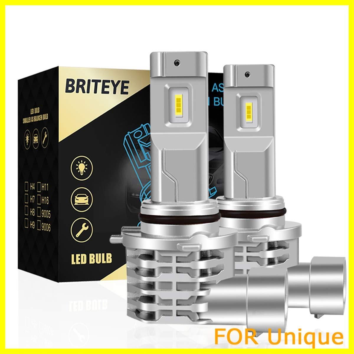 【特価】Briteye(まぶしい) HB4 LEDヘッドライト 車検対応 6500K 9006 LEDバルブ 車用 一体型 6500K ホワイト CREEチップ搭載 ファンレス (2個入)
