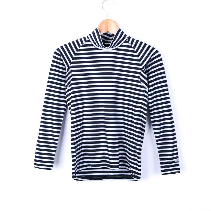 【新品】エレッセ 長袖ボーダーインナー　ネイビー×ホワイト　L エレッセ Tシャツ 長袖 ハイネック ボーダー ストレッチ スポーツ