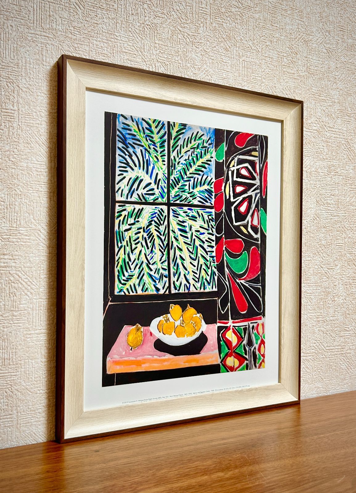 マティス・アンリ、果物と花と「ダンス」の絵、版上サイン、新品額・額装付き アンリ・マティス、果物と花と「ダンス」の絵、希少な画集より