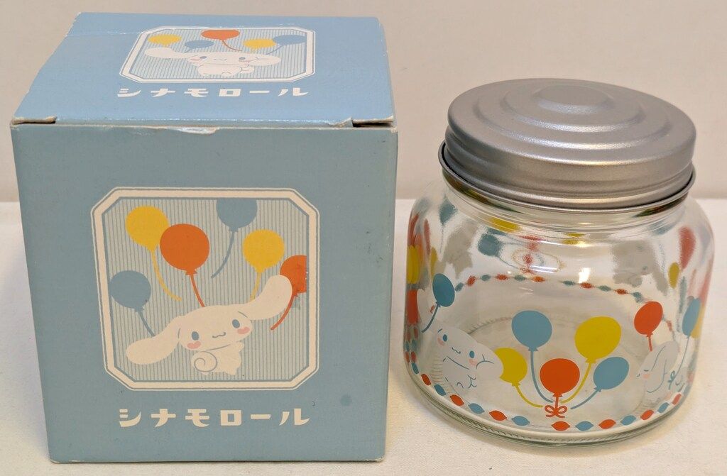 【希少】サンリオ シナモロール 陶器キャニスター マスコット 付き キャニスター ホーロー 木蓋 750ml 保存容器