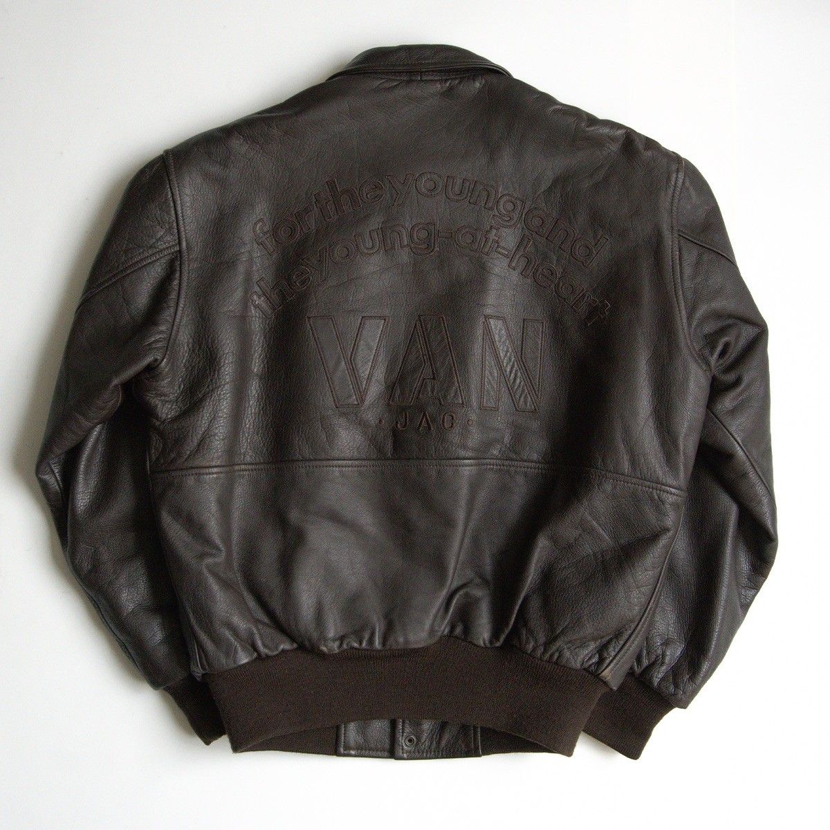 美品】VAN JAC【オールレザー スタジャン】L ヴァン ワッペン