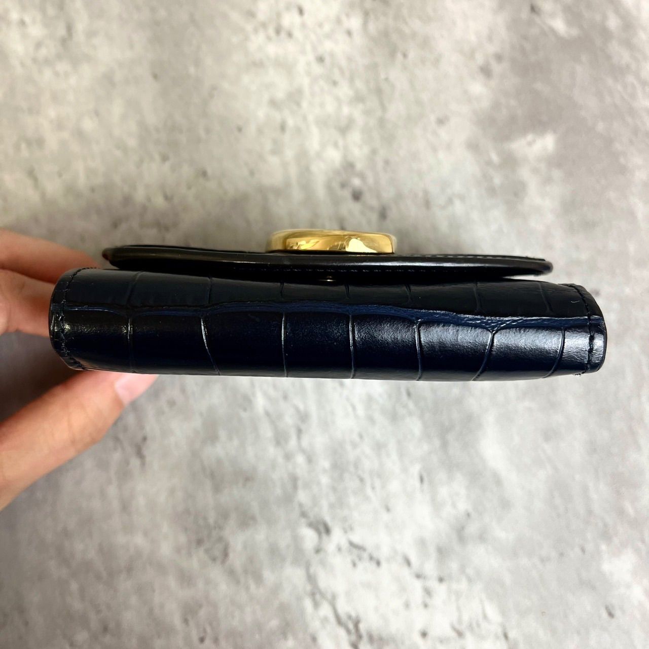 ✨良品✨ Chloe クロエ 三つ折り財布 Cロゴ クロコ型押し ✨良品✨ Chloe クロエ 三つ折り財布 Cロゴ クロコ型押し