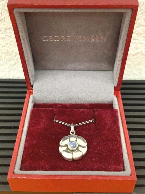 ジョージジェンセン ムーンストーン花ペンダント GEORG JENSEN☆ジョージジェンセン☆FLOWERペンダントネックレス