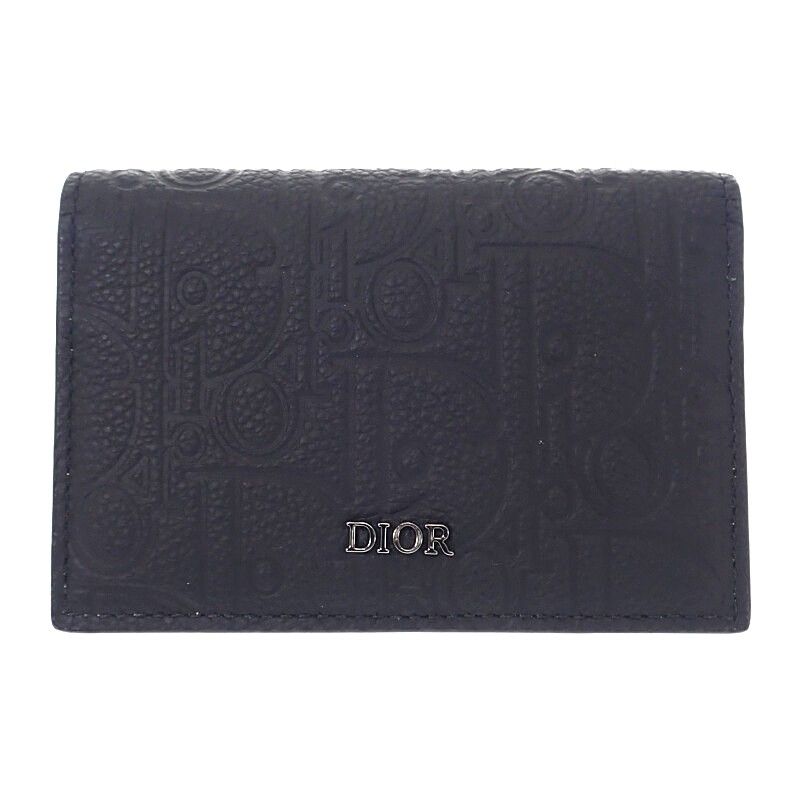クリスチャンディオール Christian Dior ビジネスカードホルダー 2ESCH178FLG_H00N カードケース 名刺入れ カーフ ブラック 黒 シルバー金具 メンズ レディース SAランク