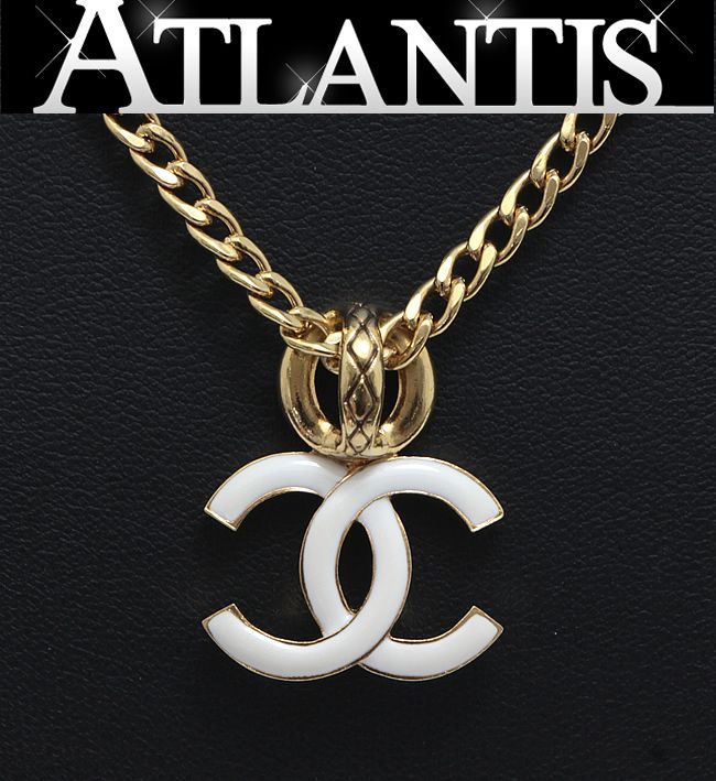美品 シャネル ココマーク ネックレス 白×ゴールド【62152】 - メルカリ