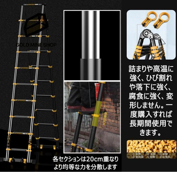 人気 ハシゴはしご 4.1m 伸縮 アルミ 伸縮はしご スライド式 脚立 スーパーラダー 非常用 雪下ろし 屋根 台風 災害 停電 地震 洪水 xy 6 伸縮はしご はしご 4.1m+4.1m最長8.2m 耐荷重150kg 伸縮梯子 折り畳み