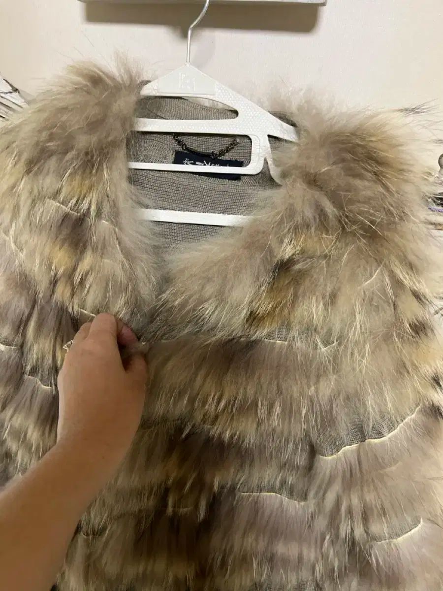 カシミアシルクファー カーディガン