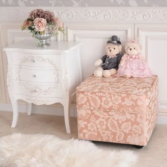 スツール 花柄ピンク