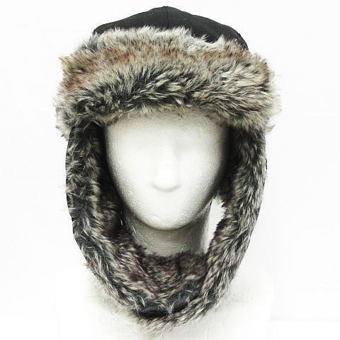 Yohji Yamamoto ヨウジヤマモト 20AW x New Eraトラッパー シグネチャーロゴイヤーフライト フラップ キャップ 帽子 ブラック メンズ L HR-H37-972 MF0003-1007④