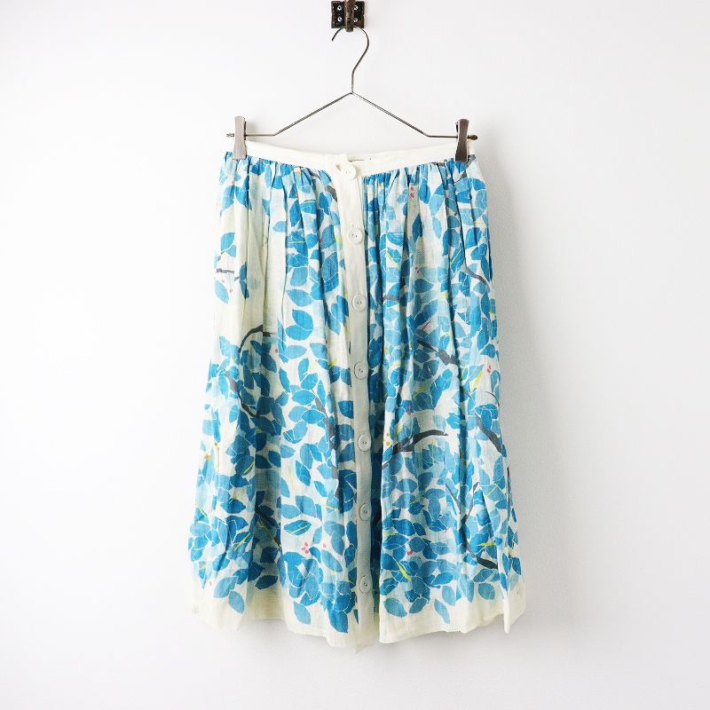 mina perhonen ミナペルホネン nap フロントボタン フレア スカート/グリーン ボトムス ボタンフライ【2400011156372】 mina perhonen ミナペルホネン nap フロントボタン フレア スカート