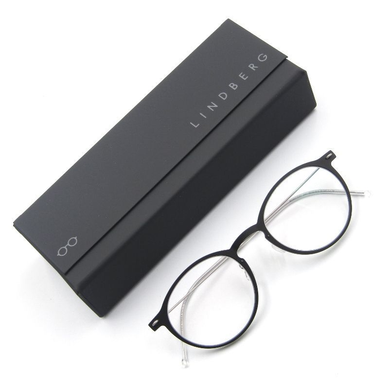 LINDBERG リンドバーグ メガネフレーム NOW 6541 デンマーク製 ボストン オーバル D16|10 マットブラック|シルバー65007686