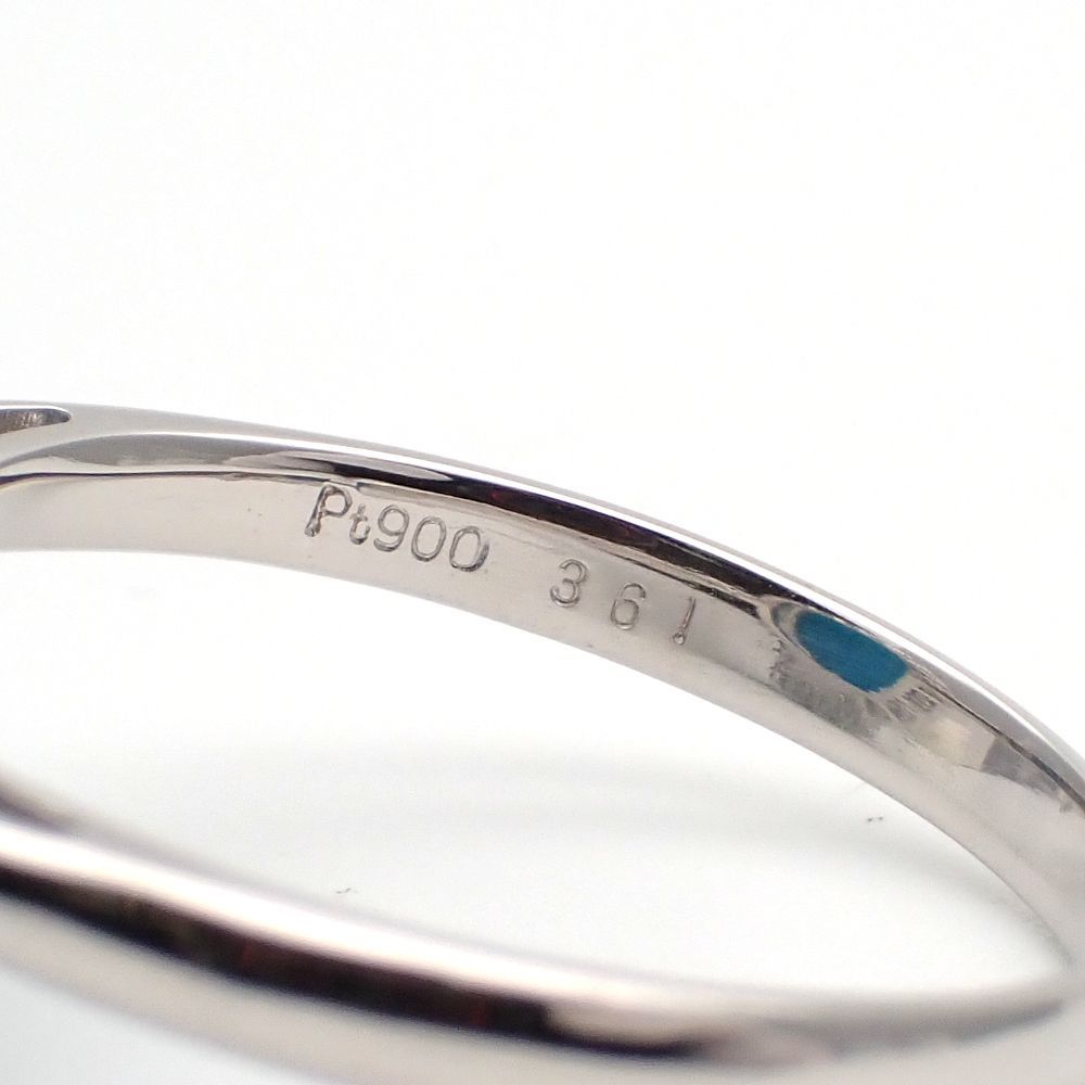 Pt900 プラチナ トルコ石 3.61ct ダイヤモンド 0.31ct 指輪 