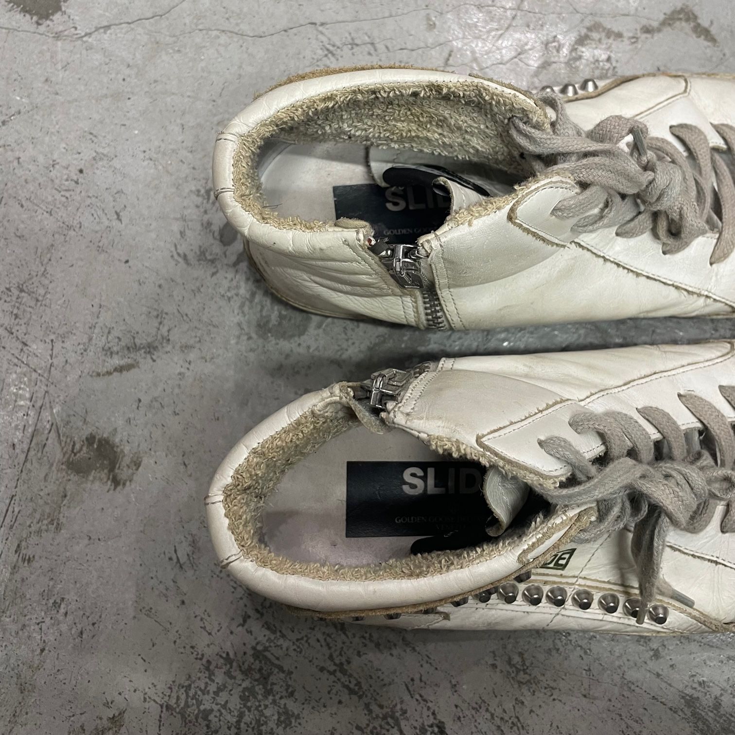 GOLDEN GOOSE サイドジップ レザー ハイカット スニーカー ゴールデングース 42 75010A1