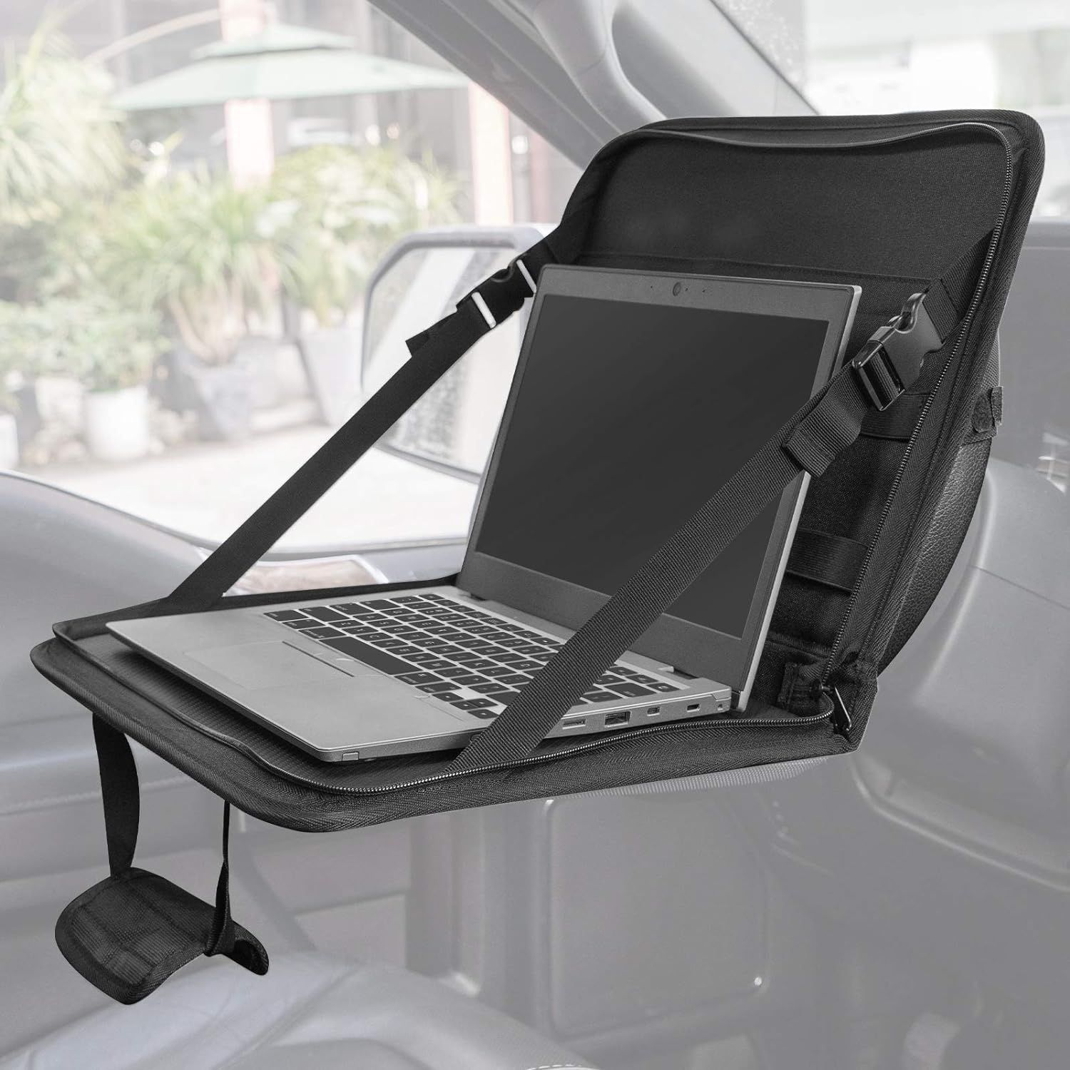 車 テーブル ハンドル テーブル 車用テーブル 車載用テーブル 車内食事用テーブル 角度調整可能 安定感 簡単取り付け 後部座席 運転席 折りたたみ ブラック OAbW990