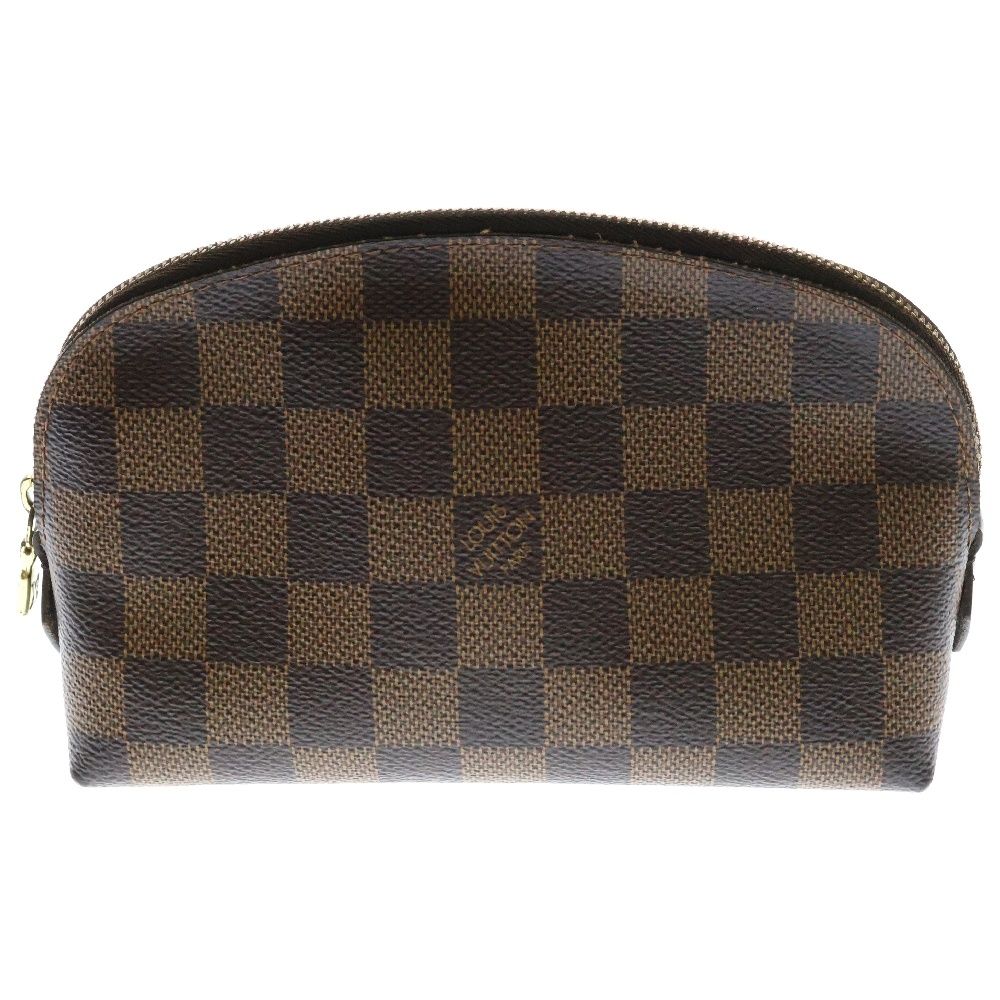 LOUIS VUITTON ルイヴィトン ダミエ ポシェットコスメティック ポーチ ケース 小物入れ ブラウン ゴールド金具 N47516