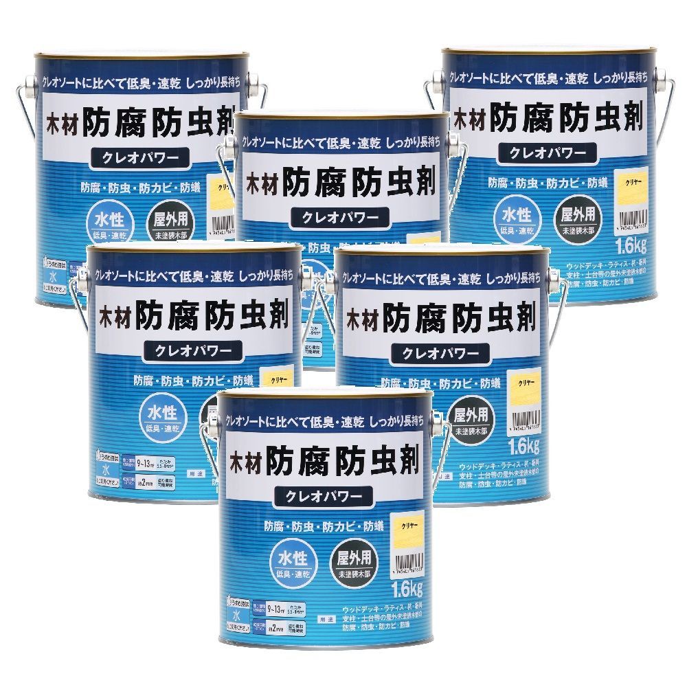 和信ペイント クレオパワー クリヤー 1.6kg ６缶セット