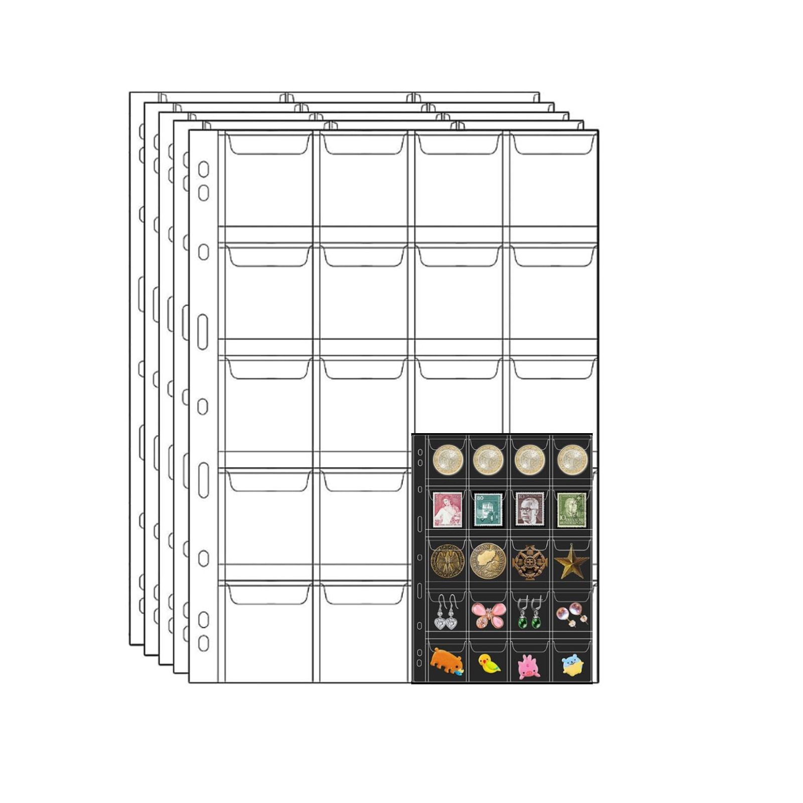 新品 コインアルバムページ 5枚セット切手アルバムミニ写真 アルバム ピンバッジ メダルコイン収納 収集 保存用 コレクションA4サイズCoin  Collecting Pagesお金ポケット 記念コインポケットホルダー メダル 収納ケース標準9穴透明 (20ポ - メルカリ