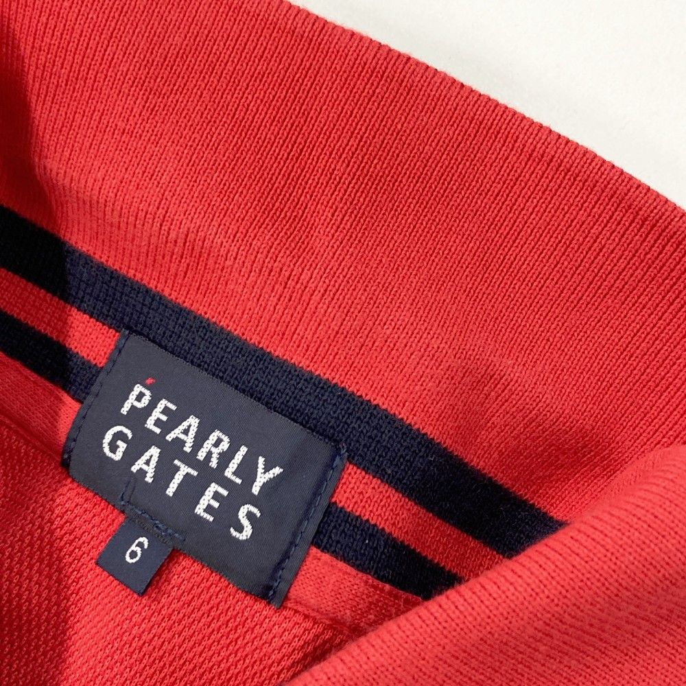 サイズ：6 PEARLY GATES パーリーゲイツ 半袖ポロシャツ レッド