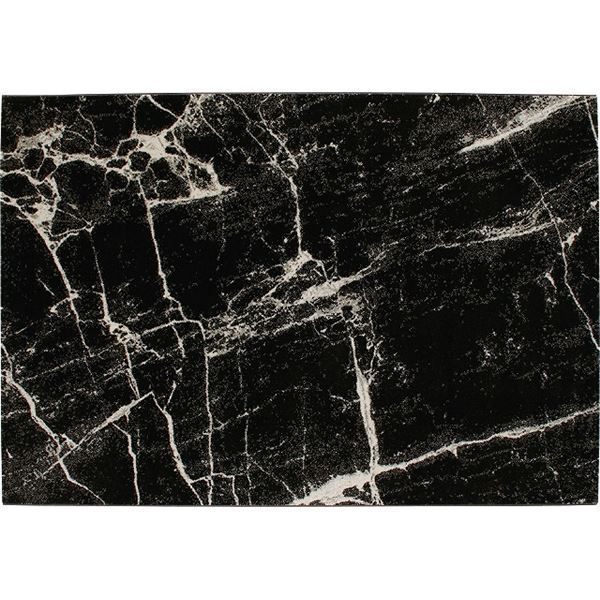 防炎 ラグマット/絨毯 【約200×250cm ブラック 】 ホットカーペット対