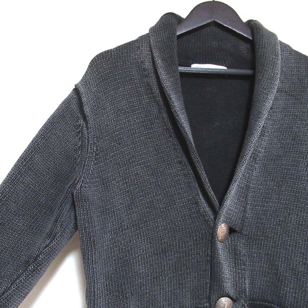 美品 Ron Herman ロンハーマン ヴィンテージ加工 コンチョボタン コットンニット カーディガン Lサイズ チャコールグレー メンズ 古着 中古 USED 美品 Ron Herman ロンハーマン ヴィンテージ加工 コンチョボタン