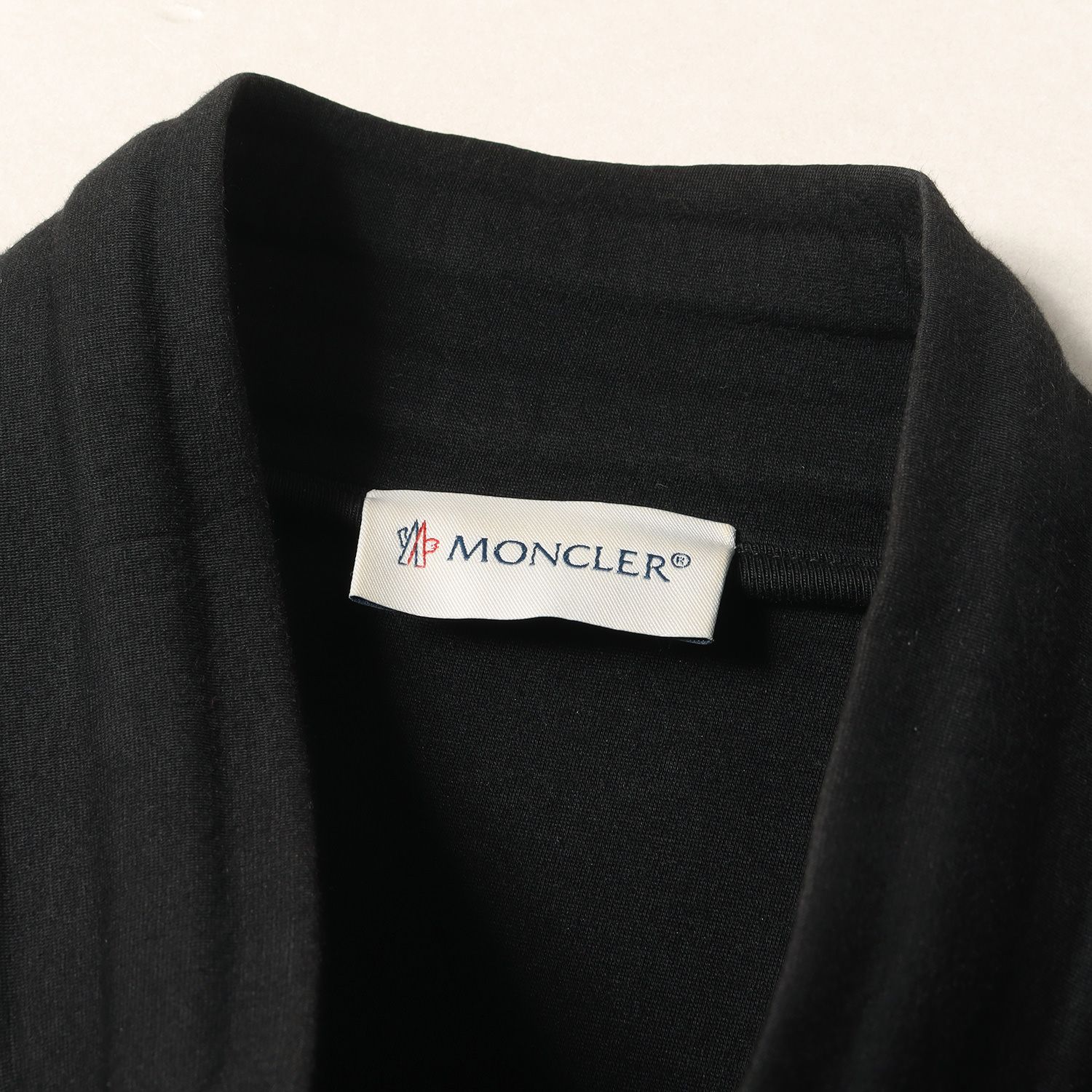 MONCLER モンクレール コットン ライダースジャケット ポンチ スウェット ハイネック シングル MAGLIA CARDIGAN ブルゾン  ブラック 黒 M アウター シンプル ブランド 無地