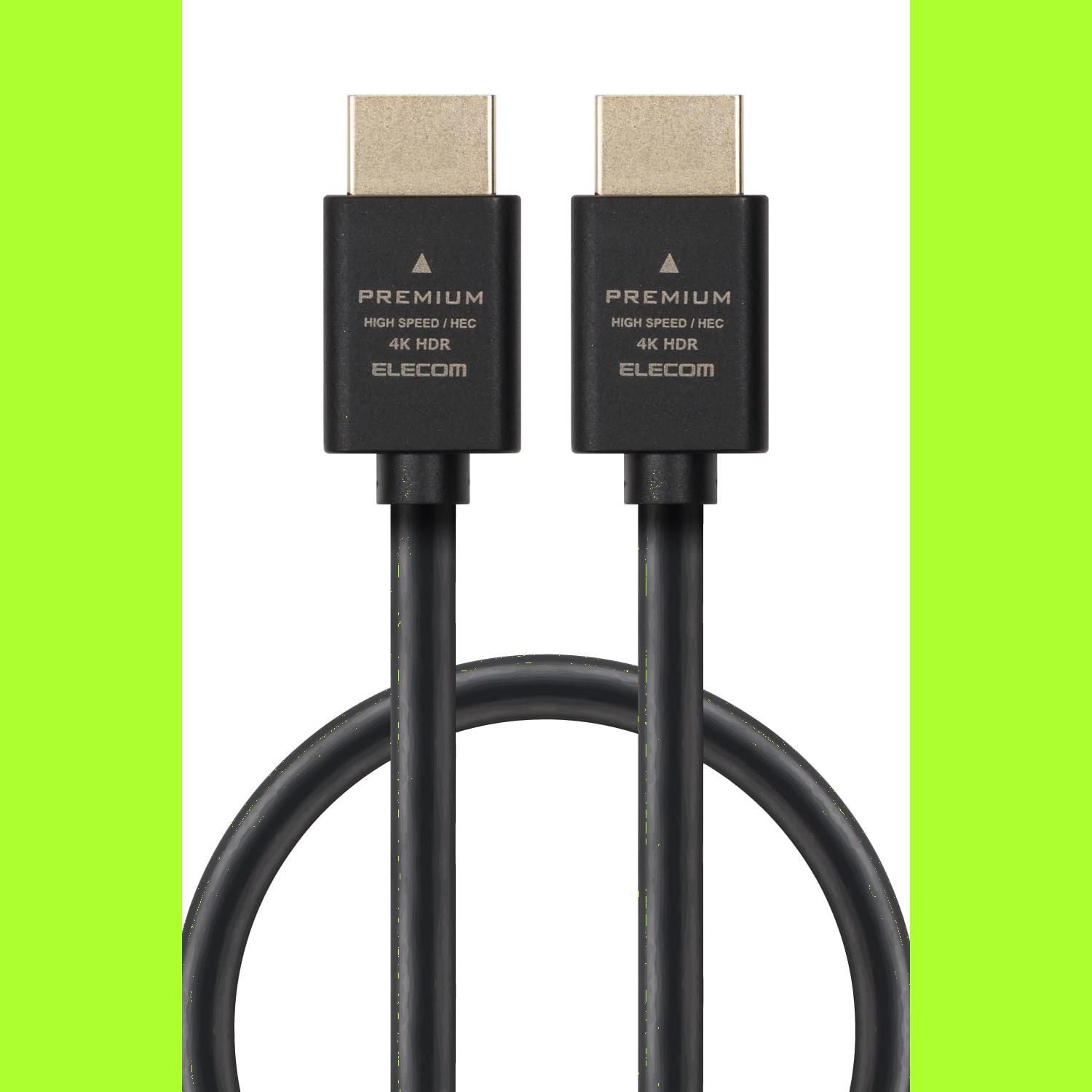 人気商品】エレコム HDMI ケーブル 1m プレミアム 4K2K(60Hz) 【Premium HDMI(R) Cable規格認証済み】  18Gbps テレビ・パソコン・ゲーム機などに eARC 黒 ECDH-HDP10BK - メルカリ