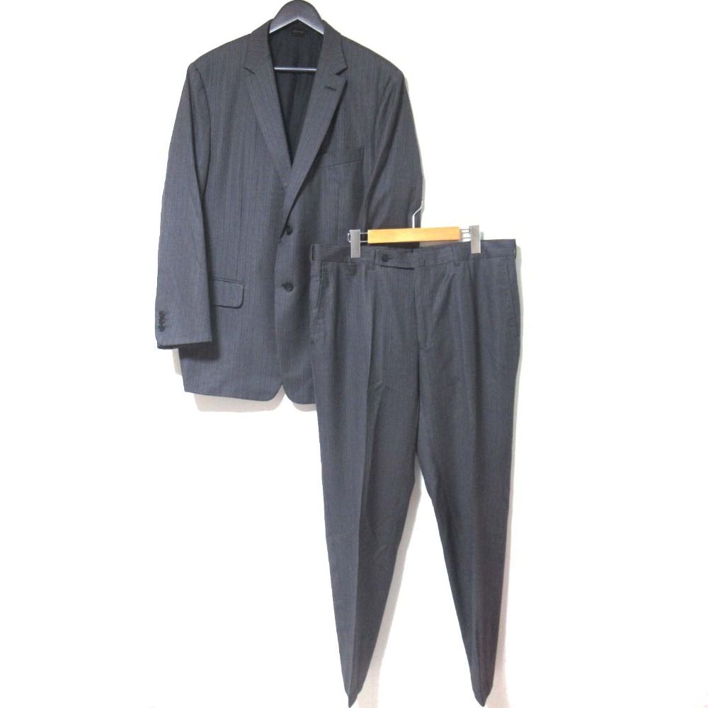 Ermenegildo Zegna エルメネジルドゼニア クチュールライン ストライプ柄 テーラードジャケット スラックス スーツ 8-54C グレー メンズ 古着
