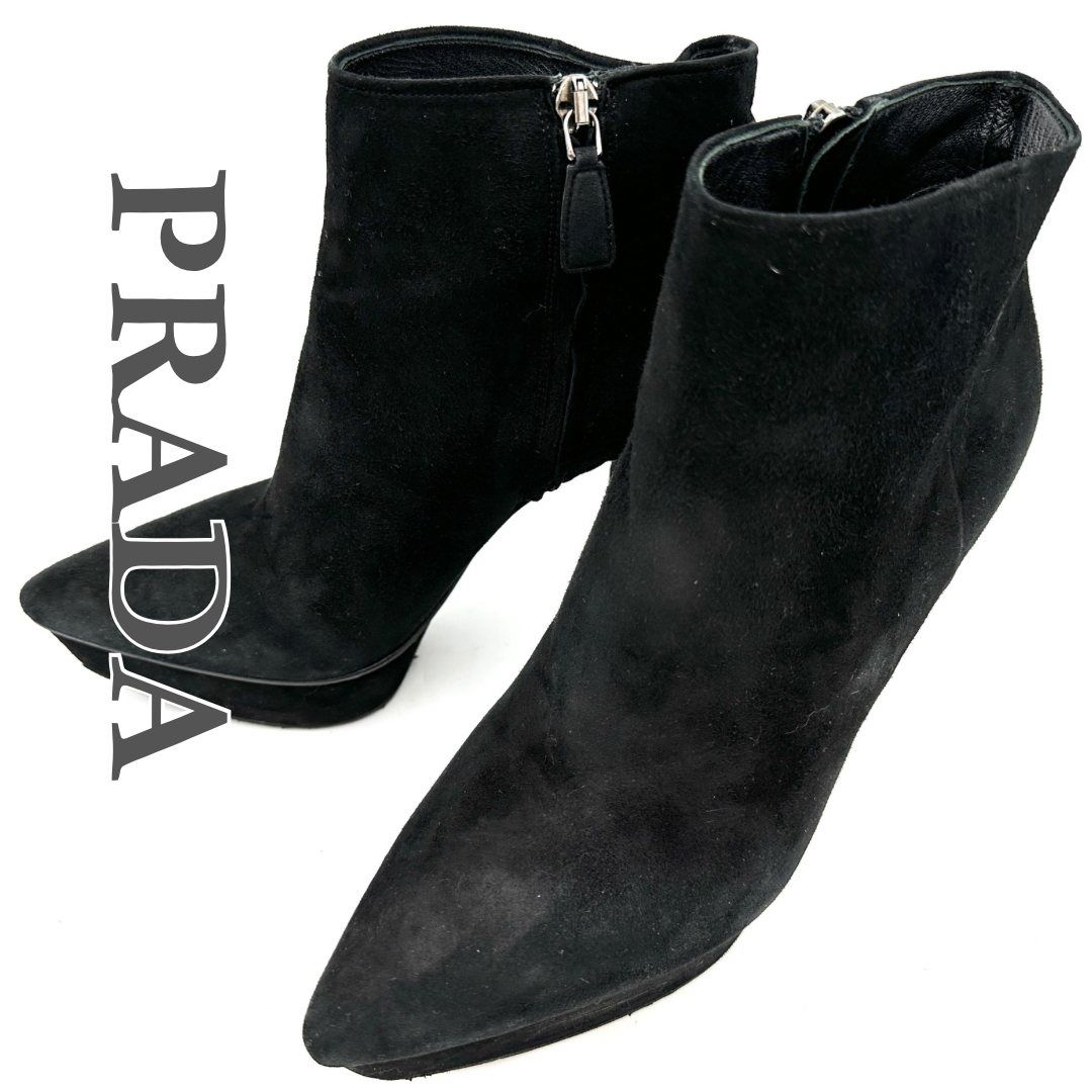 注目の新作♪【PRADA】スエード ブーツ PRADA♡ スエードブーツ