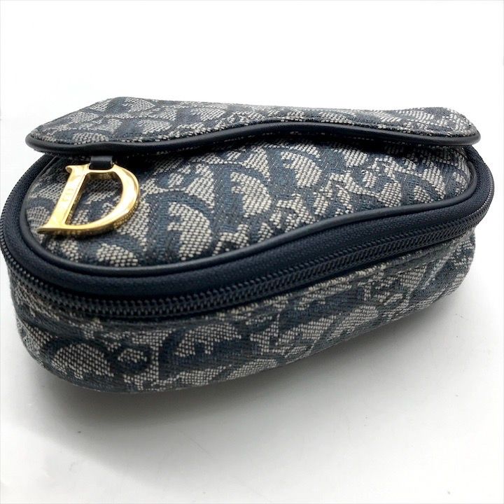 ディオール 化粧ポーチ トロッター ネイビー キャンバス クリスチャン