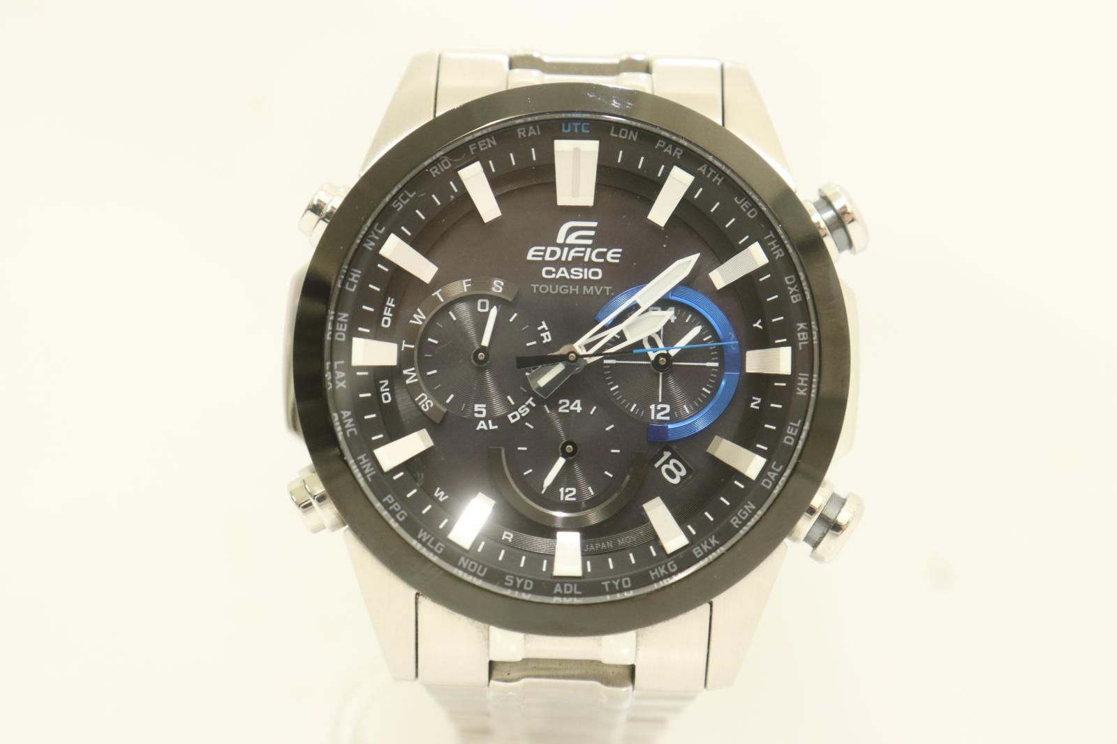 CASIO メンズ腕時計 -- メンズ腕時計 CASIO X EDIFICE ソーラー 銀 シルバー ロゴ EQW-T630JDB