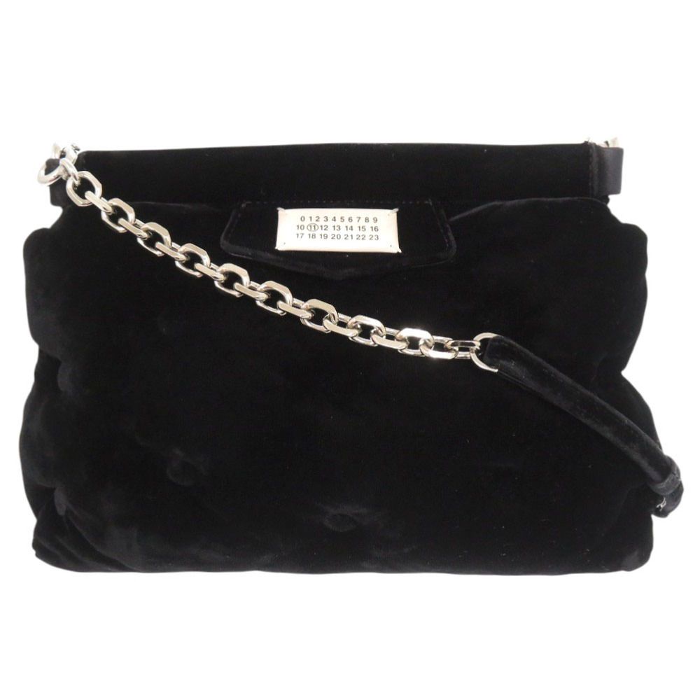メゾン マルジェラ グラムスラム SB1WG0049 ベロア ブラック ショルダーバッグ クラッチバッグ 黒 0185 Maison Margiela