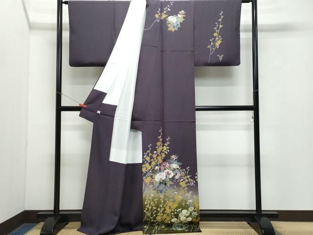 平和屋着物○訪問着 友禅 草花文 暈し染め 正絹 逸品 CAAY3078vf