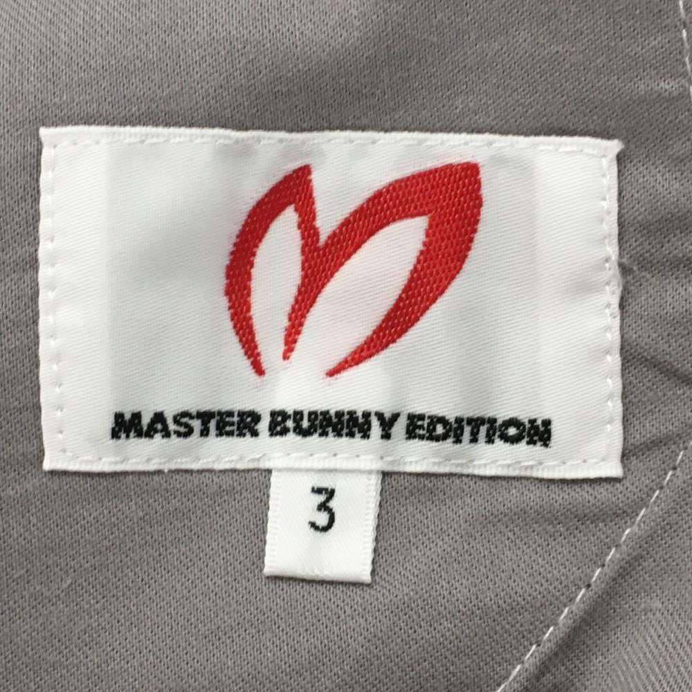美品】マスターバニー パンツ 黒×白 総柄地模様 ロゴ刺しゅう