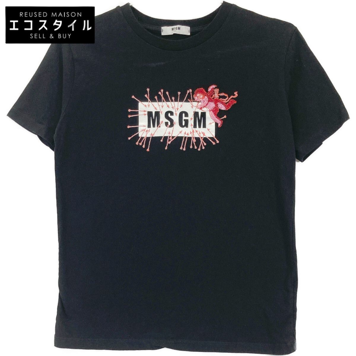 MSGM エムエスジーエム ms027780 ﾛｺﾞ-ｴﾝｼﾞｪﾙｴﾝﾌﾞﾛｲﾀﾞﾘｰS|STｼｬﾂ 12