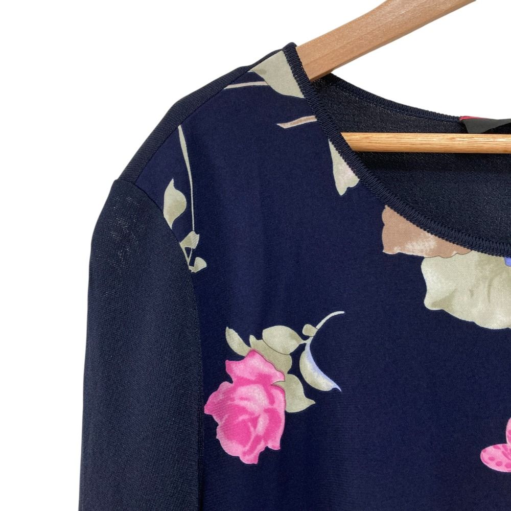 美品 LEONARD レオナール カンカンストレッチ フラワープリント