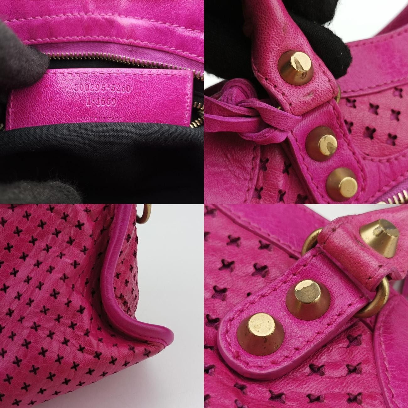 バレンシアガBalenciagaミニシティピンクラムスキン300295.5260 I.1669