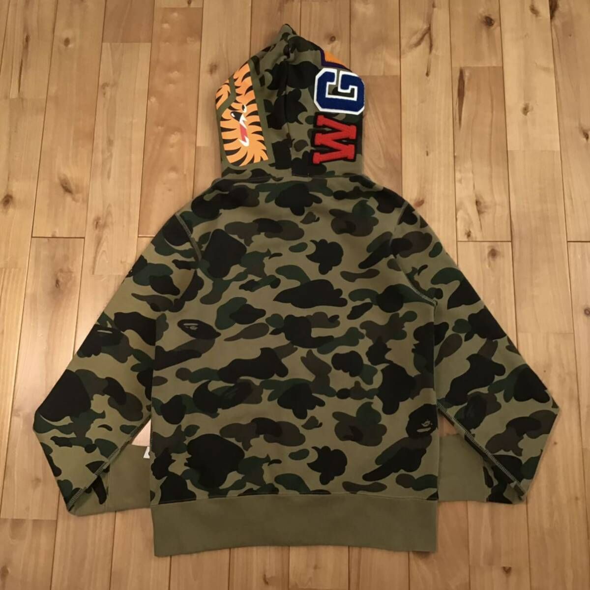 1st camo green シャーク パーカー Sサイズ shark full zip hoodie a bathing ape BAPE エイプ ベイプ アベイシングエイプ 迷彩