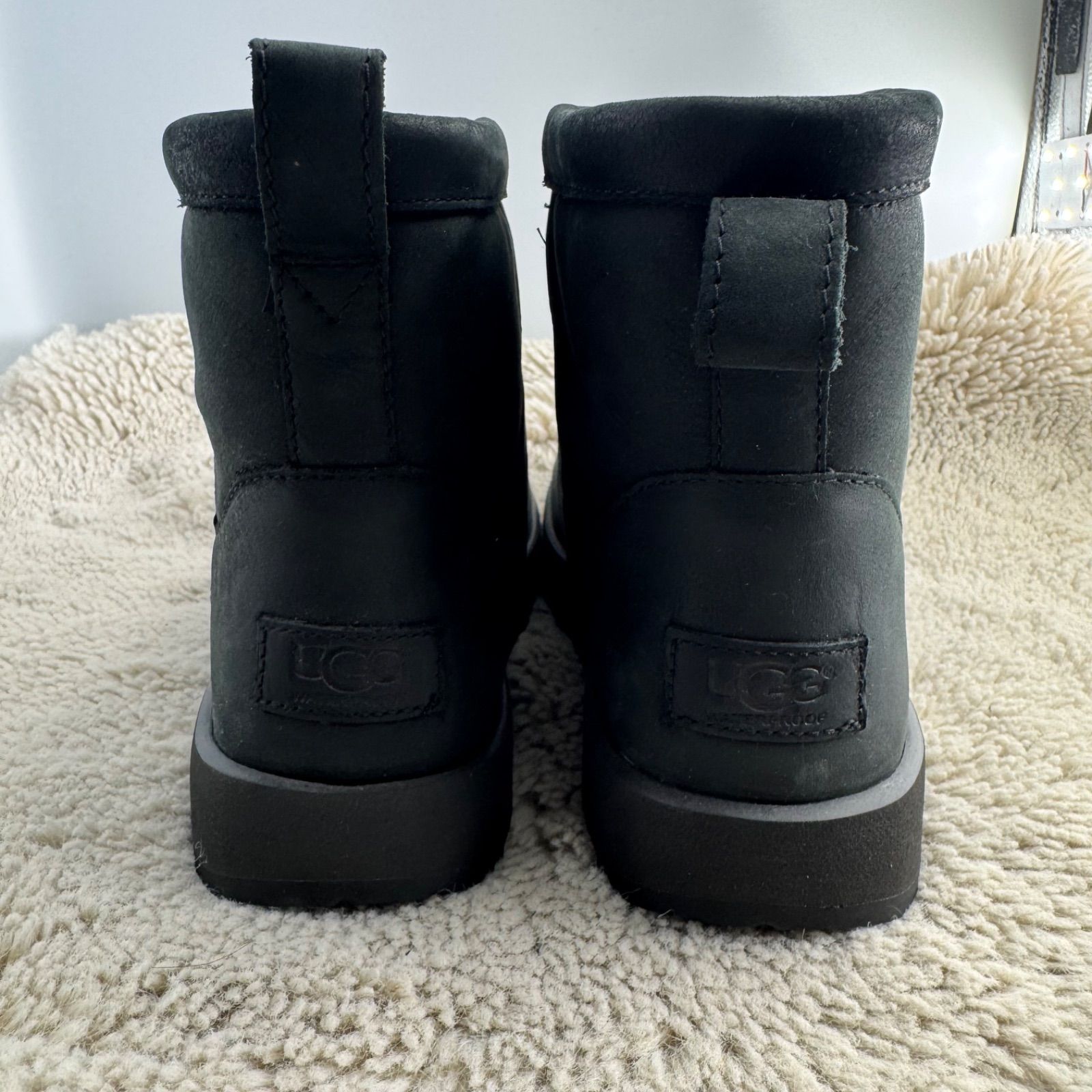 UGG ブーツ クラシック ミニ ウォータープルーフ ブラック ムートン24cm UGG ブーツ クラシック ミニ ウォータープルーフ ブラック
