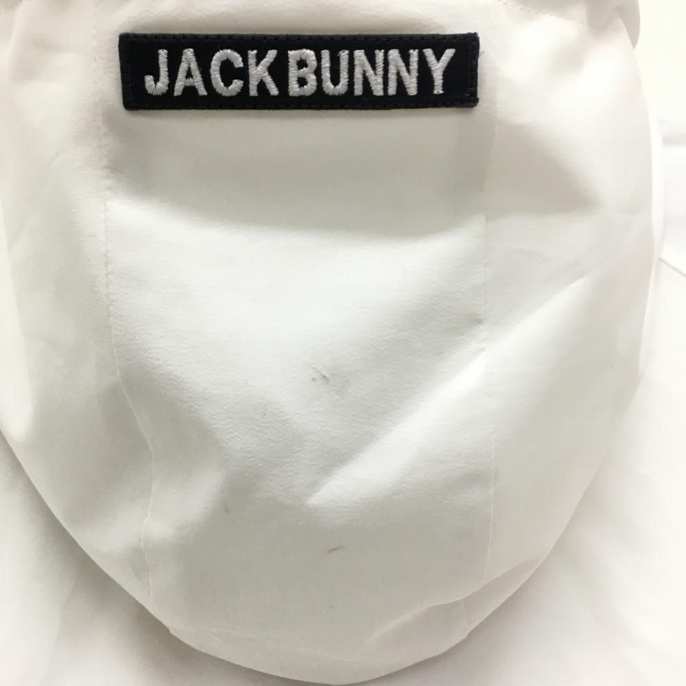 ジャックバニー ジップパーカー 白×ネイビー ジップ上ロゴ 一部メッシュ レディース 0(S) ゴルフウェア Jack Bunny