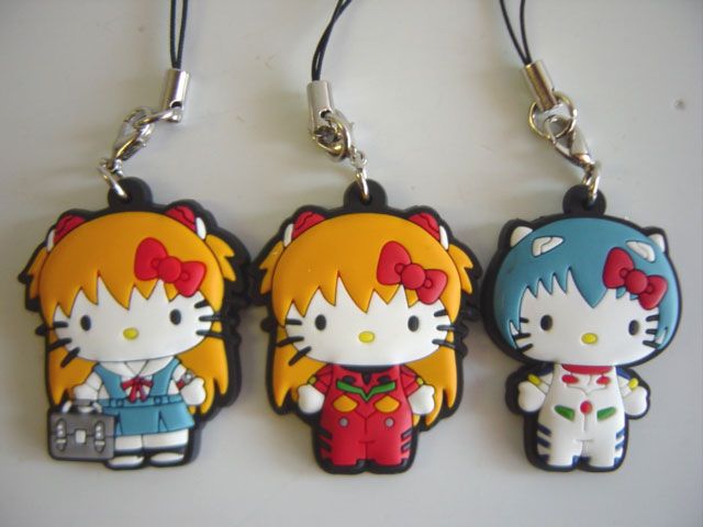 ♯Ivm09JZハローキティ×エヴァンゲリオンラバーストラップ全6種