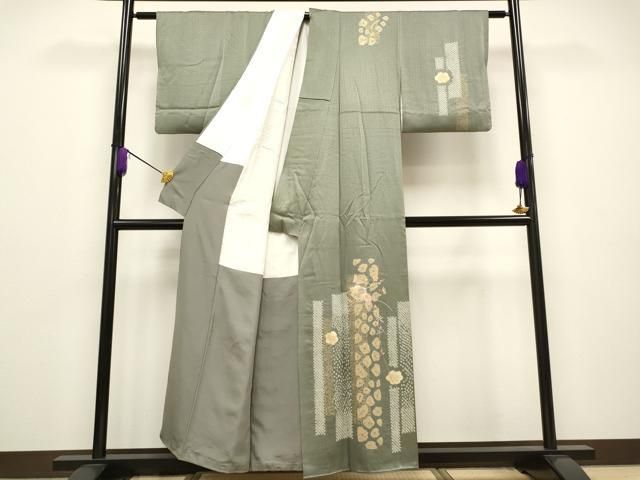 平和屋着物○訪問着 絞り 刺繍 吉祥花文 金彩 正絹 逸品 DAAQ3277ps