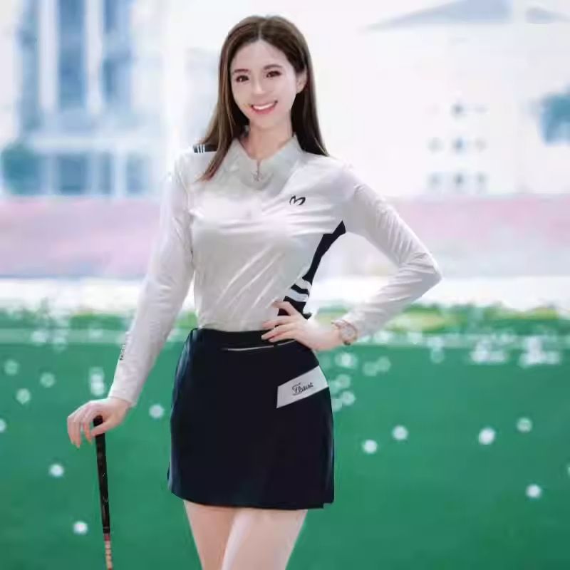 レディースゴルフウェア スリム 長袖 シャツ 무료배송