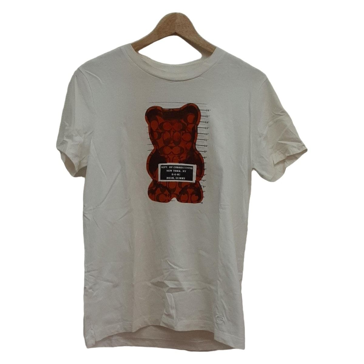 COACH コーチ 半袖Tシャツ サイズ155|84 レディース - 白×オレンジ×黒 クルーネック