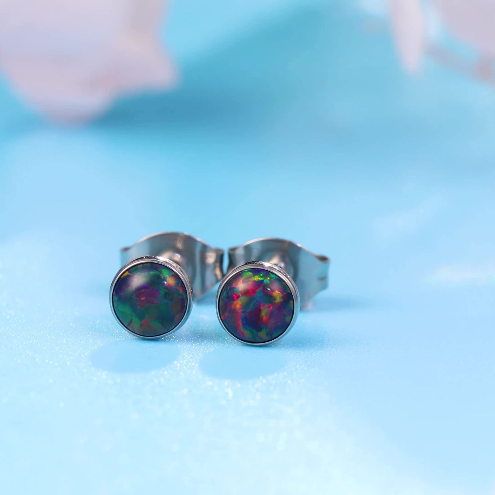 【送料無料】 6mm_Opal A6 Limerencia 純チタン ピアス オパール スタッドピアス 6mm 誕生石 10月 金属アレルギー対応 人気 クリス