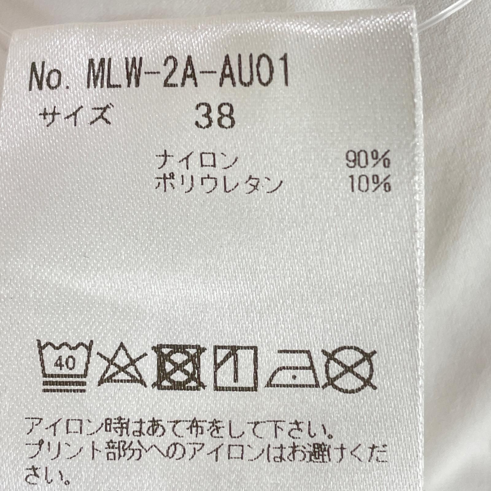 レディース マークアンドロナ MARK-LONA 長袖シャツ 38 M 白 モックネック ロゴプリント ストレッチ ジュニアシューズ ウォームアップウェア