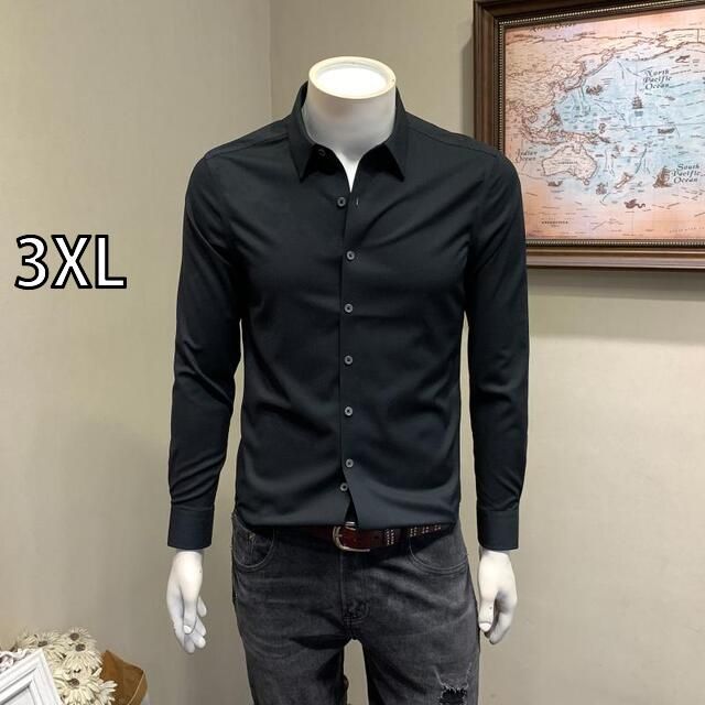 [3XL]メンズ ファッション 服 オシャレ シンプル 大人 かっこいい 大きいサイズ ストリート 紳士服 シーズン ビジネス スリム 長袖 シャツ 韓国 スタイル シンプル 通勤 モーダル