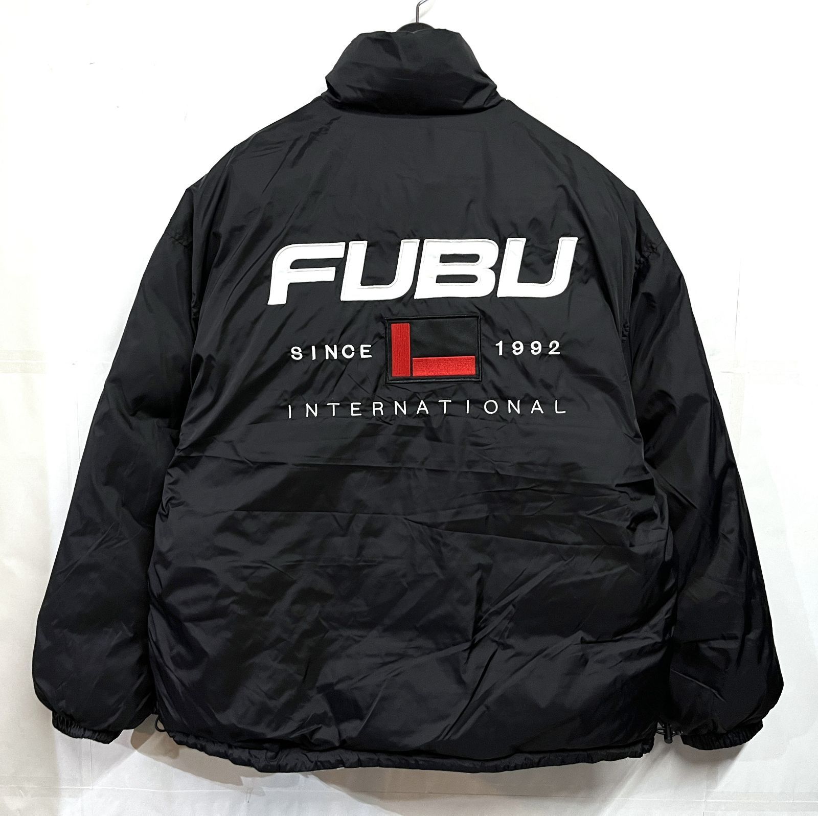 FUBU｜フブ リバーシブル ダウンジャケット ロゴ ワッペン 刺繍 袖ゴム 