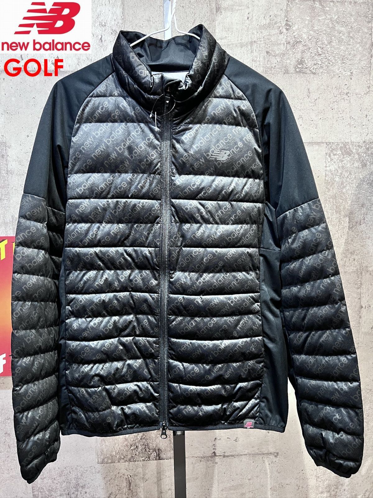 美品 ニューバランス ゴルフ フルジップ パデッド ブルゾン ストレッチ 黒 4 メンズ NEW BALANCE GOLF ブラック 中綿ジャケット